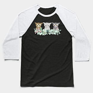 Triple Kitties Baseball T-Shirt